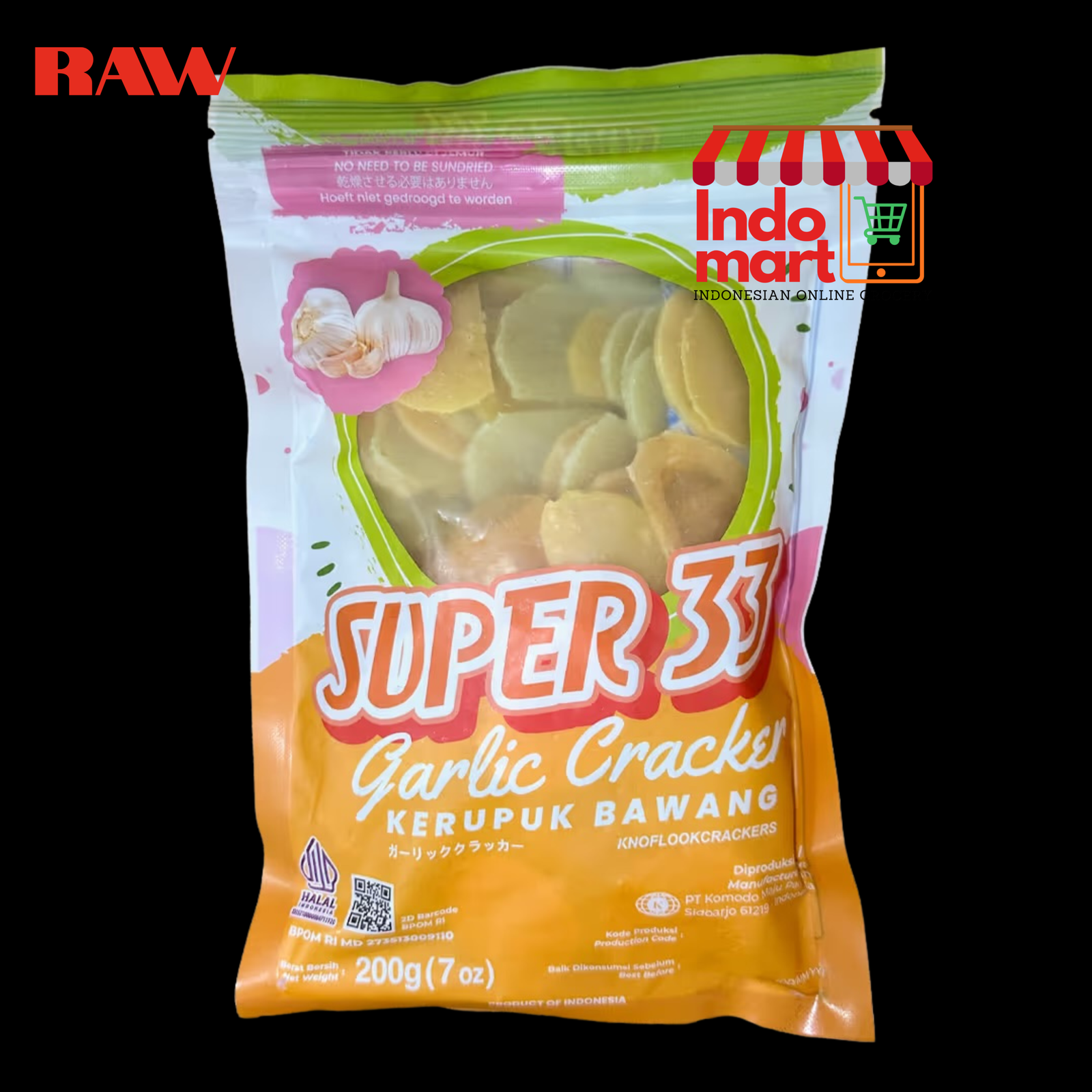 SUPER TITI Krupuk Bawang Warna / Garlic Crackers Color (RAW)